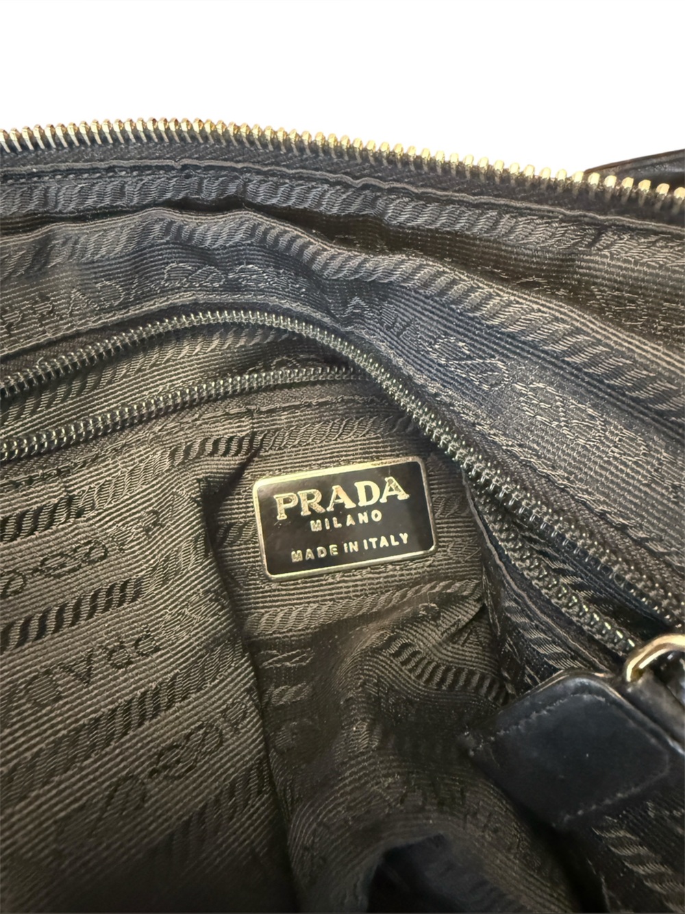 Prada Black Nylon Tote with Gold Chain Straps - Picture 6 of 10